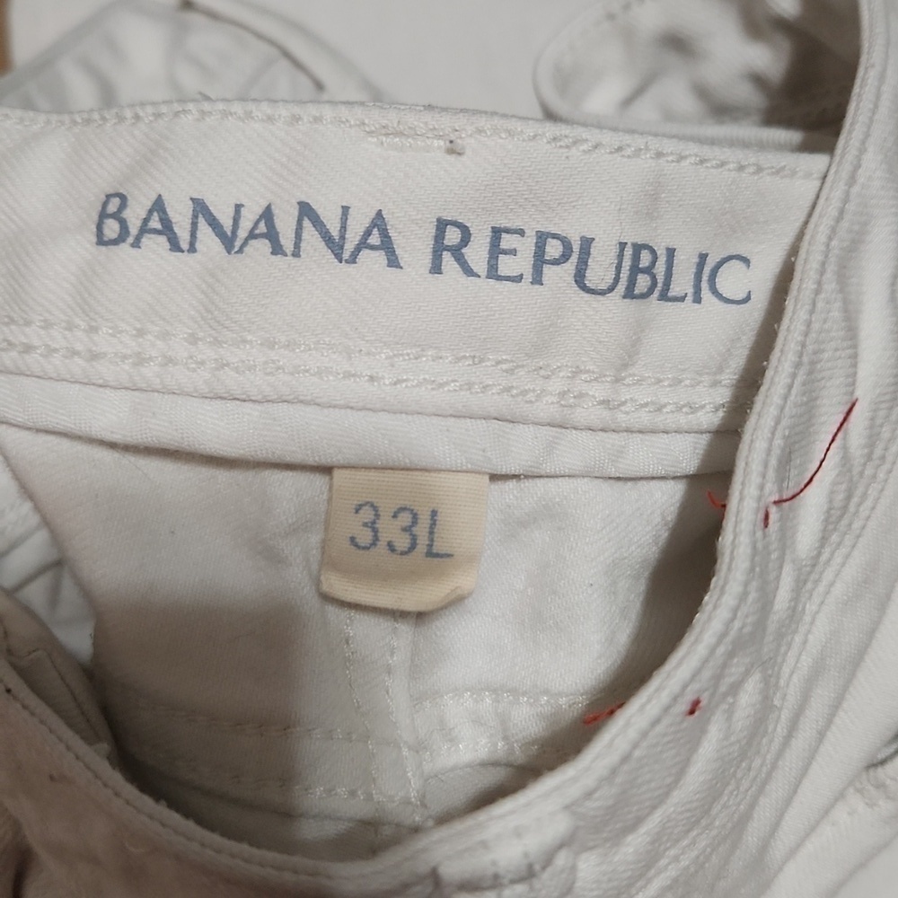 [Banana Republic] White Straight Pants - Size 33L - Picture 5 of 6